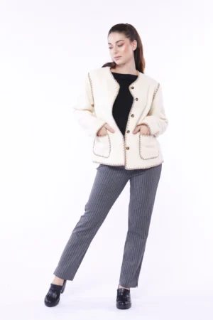 GIACCA a pelo corto primi freddi con chiusura a bottoni e comode taschine sul davanti