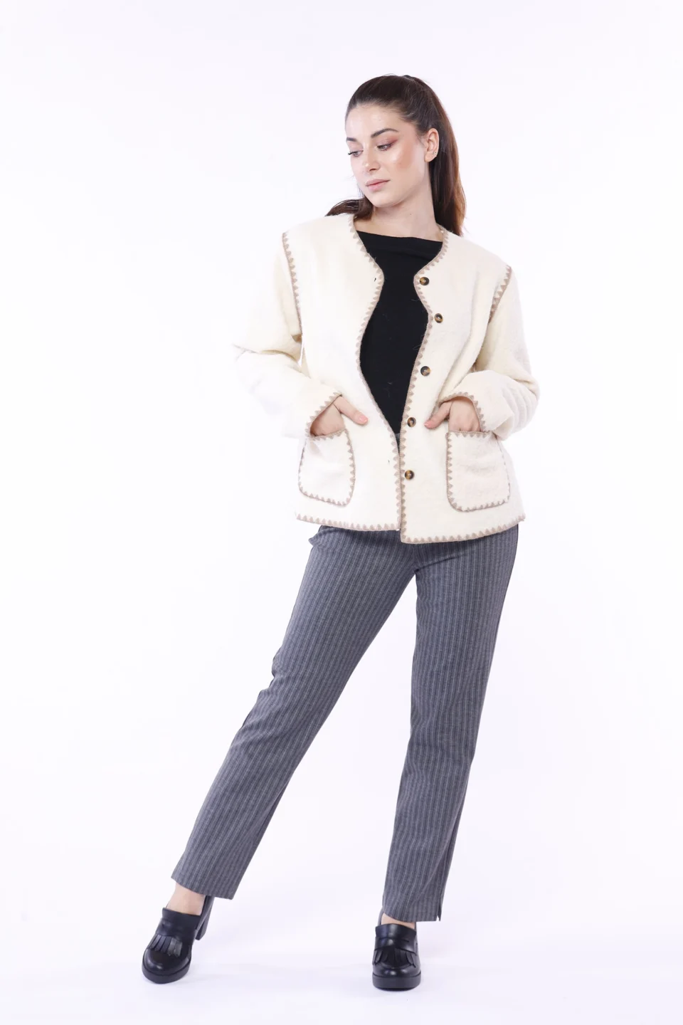 GIACCA a pelo corto primi freddi con chiusura a bottoni e comode taschine sul davanti ONEWORLD HYBRID