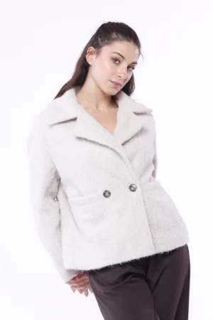 GIACCA corta primi freddi doppiopetto con collo reverse