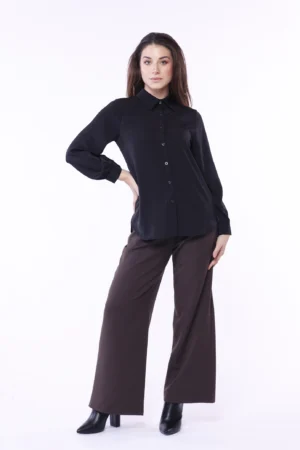 CAMICIA business woman con strass lucidi e colletto alla francese