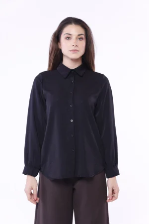 CAMICIA business woman con strass lucidi e colletto alla francese