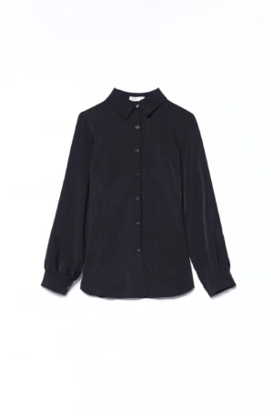 CAMICIA business woman con strass lucidi e colletto alla francese