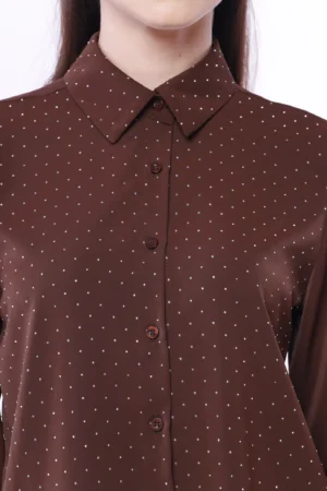 CAMICIA business woman con strass lucidi e colletto alla francese