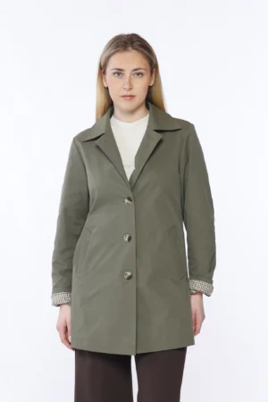 GIACCA trench midi con fodera e comode tasche con bottoni di chiusura