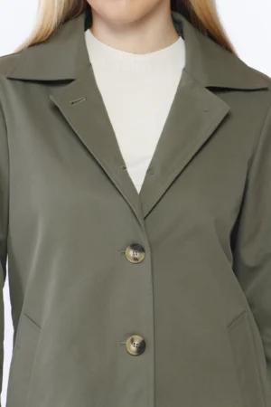 GIACCA trench midi con fodera e comode tasche con bottoni di chiusura