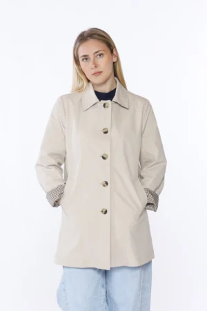 GIACCA trench midi con fodera e comode tasche con bottoni di chiusura