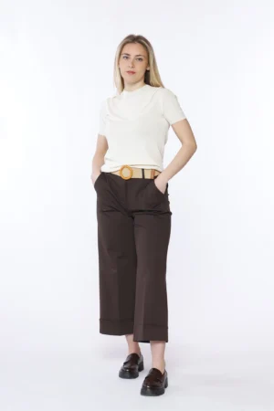 MAGLIA casual monocolore a manica corta e con orli a costine