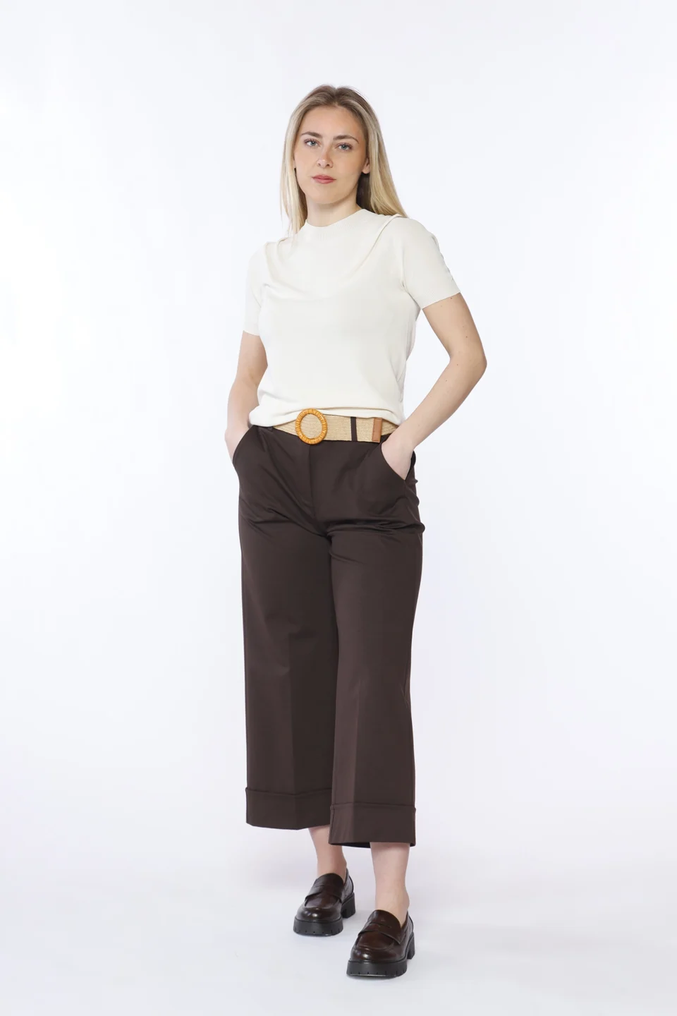 MAGLIA casual monocolore a manica corta e con orli a costine ONEWORLD HYBRID