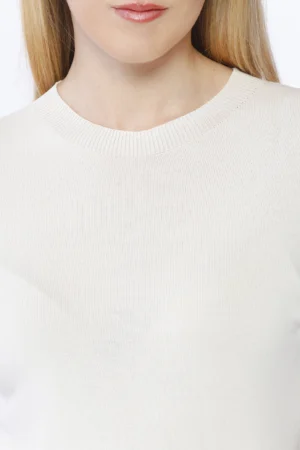 MAGLIA casual monocolore a manica corta e con orli a costine