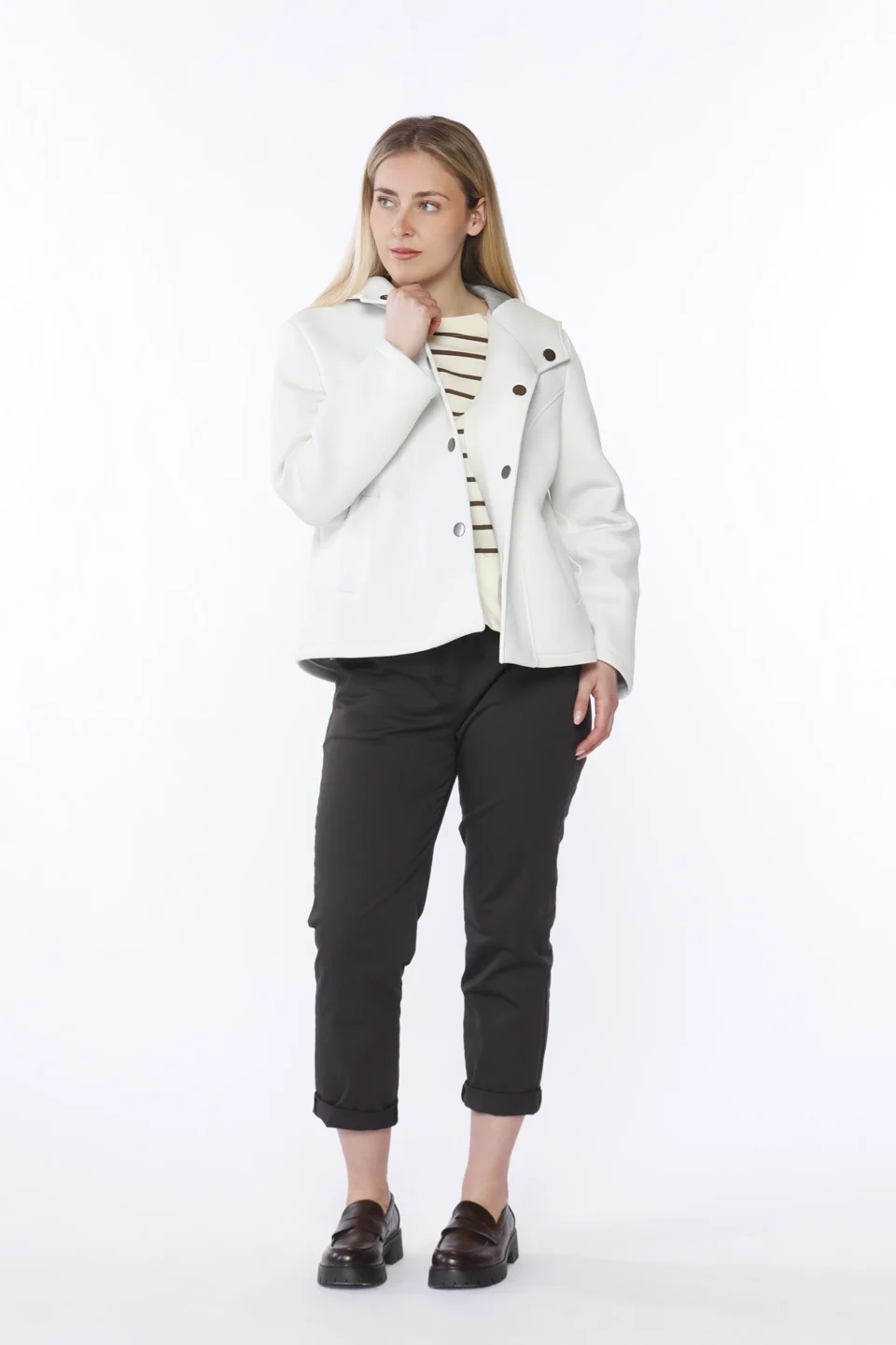 CAPPOTTO softshell corto sagomato con cappuccio e tasche verticali ONEWORLD HYBRID