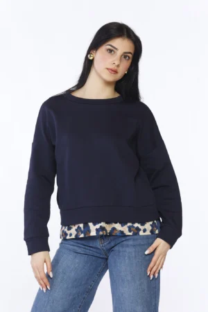 MAGLIA casual con inserto di camicia al fondo e scollo a giro ampio