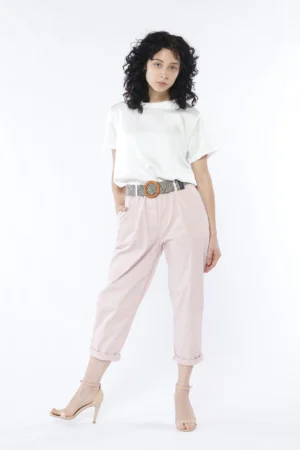 BLUSA blusa fresca a maniche corte con scollo a giro ampio