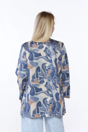 GIACCA blazer lungo in ecodainetto aperto sul davanti con comode tasche