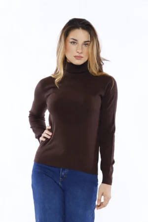 MAGLIA dolcevita casual con orli a costine