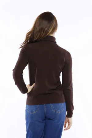 MAGLIA dolcevita casual con orli a costine