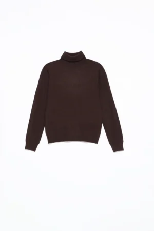 MAGLIA dolcevita casual con orli a costine