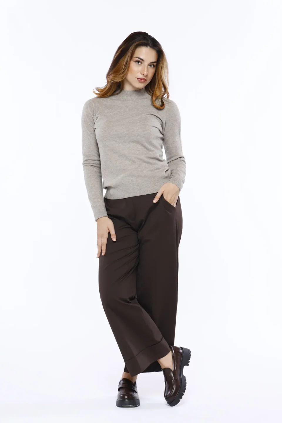 MAGLIA lupetto casual con orli a costine ONEWORLD HYBRID