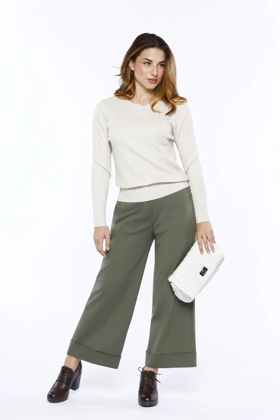 MAGLIA pullover con orli a costine e intrecci verticali ONEWORLD HYBRID