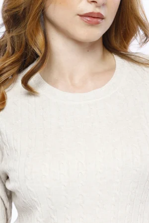 MAGLIA pullover con orli a costine e intrecci verticali