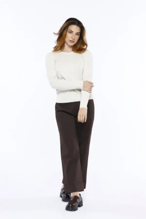 MAGLIA pullover casual con orli a costine