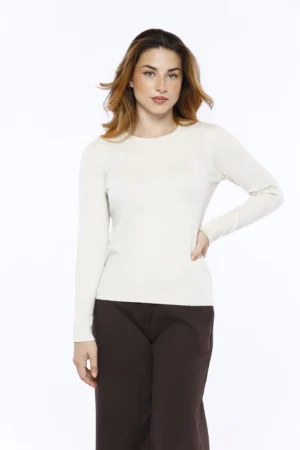 MAGLIA pullover casual con orli a costine