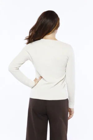 MAGLIA pullover casual con orli a costine