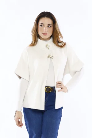 PONCHO ampio con chiusura ad alamari e manica a kimono