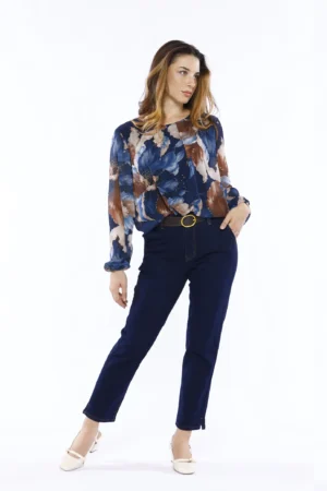 PANTALONE in denim classico con chiusura a bottone e tasche oblique ONEWORLD HYBRID