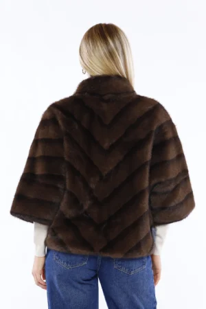 CAPPOTTO pelliccia a pelo corto con elegante manica a kimono e trapuntatura diagonale di tendenza