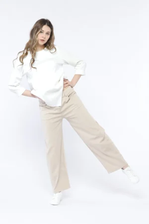 PANTALONE con tasche e cinturino elasticizzato con passanti