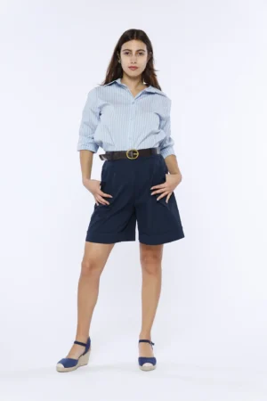 CAMICIA business woman a righe con colletto alla francese