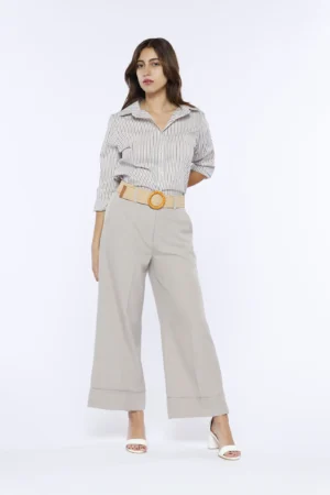 CAMICIA business woman a righe con colletto alla francese