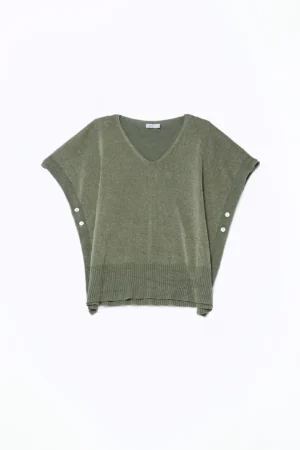 MAGLIA scollo a V lavorata a tricot