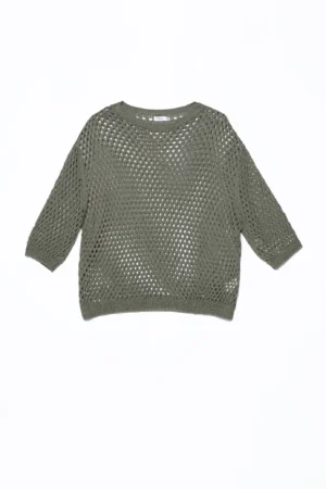 MAGLIA scollo a giro lavorata a tricot