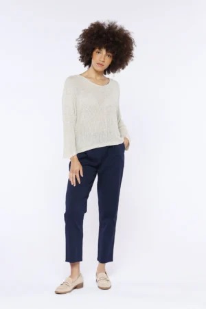 MAGLIA Con scollo a barca lavorata a tricot