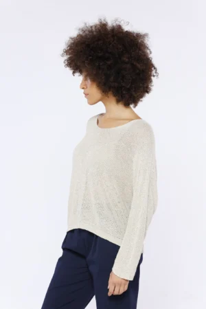 MAGLIA Con scollo a barca lavorata a tricot