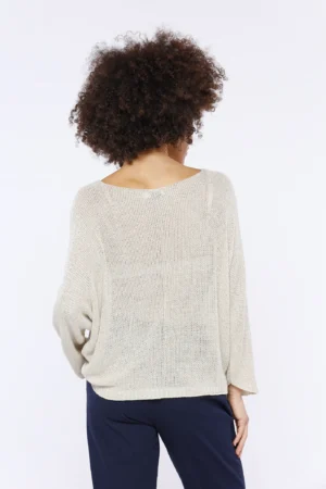 MAGLIA Con scollo a barca lavorata a tricot