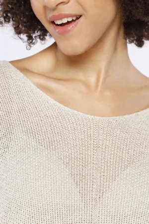 MAGLIA Con scollo a barca lavorata a tricot