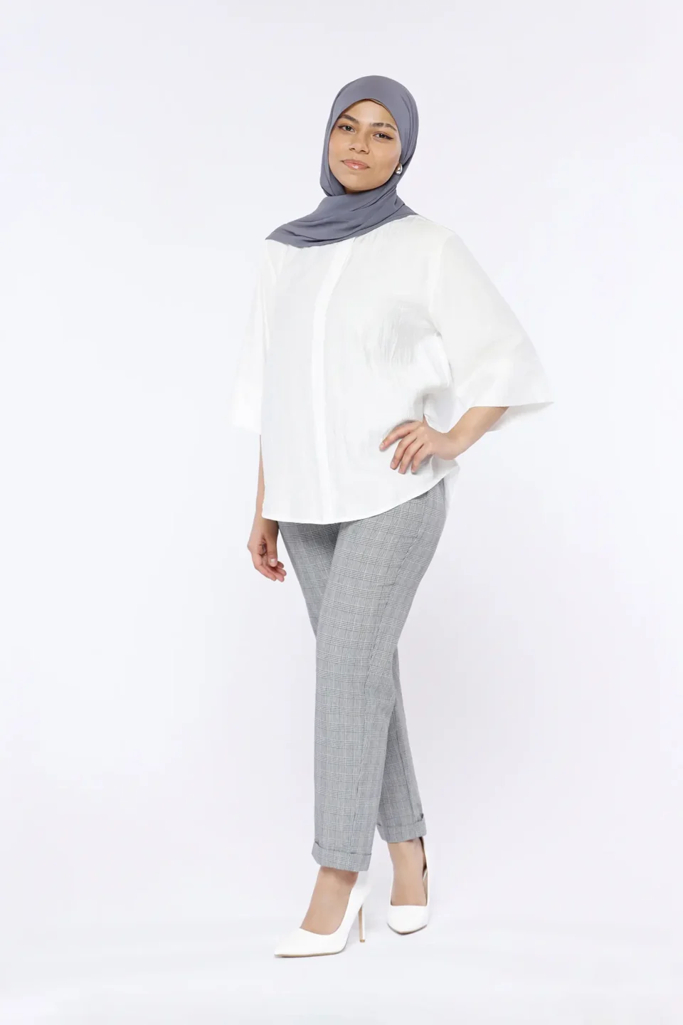 BLUSA Scollo a V  con finto cannoncino centrale ONEWORLD HYBRID