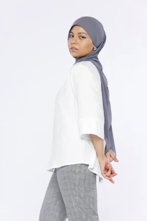 BLUSA Scollo a V  con finto cannoncino centrale