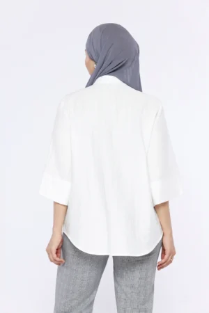 BLUSA Scollo a V  con finto cannoncino centrale