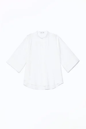 BLUSA Scollo a V  con finto cannoncino centrale
