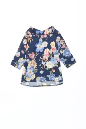 BLUSA Scolloa barca  con stampa floreale