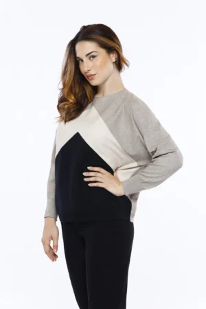 MAGLIA ampia a stampa geometrica con scollo a giro