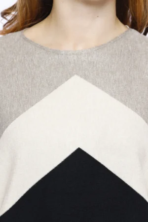 MAGLIA ampia a stampa geometrica con scollo a giro