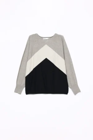 MAGLIA ampia a stampa geometrica con scollo a giro