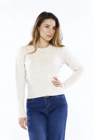 MAGLIA pullover versatile con ricami in rilievo