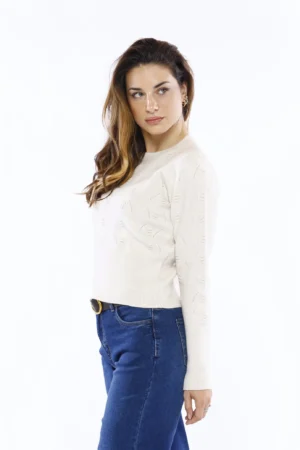 MAGLIA pullover versatile con ricami in rilievo