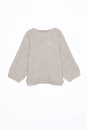 MAGLIA ampia con orli a costine e scollo a giro