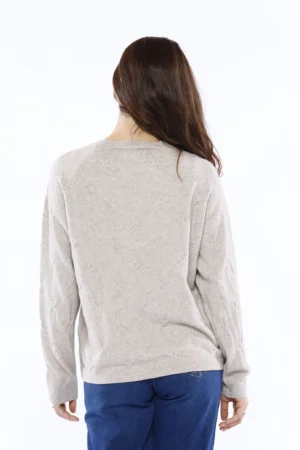 MAGLIA pullover con ricami in rilievo e strass